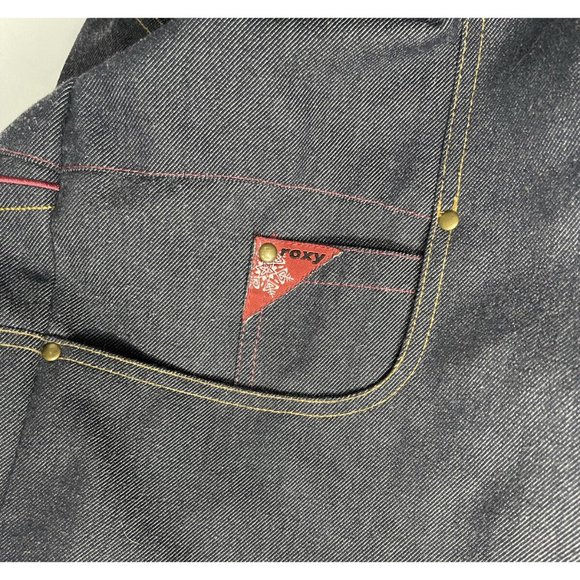 Vintage ROXY sz Large Retro Snowboard SkiJacket Blue Zip Denim look X-series - Picture 14 of 16
